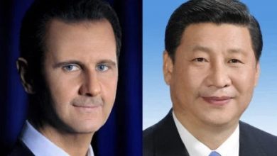 صورة الرئيس الصيني يهنئ بشار الأسد بفوزه في الانتخابات