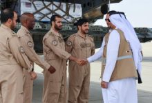 صورة طائرة مساعدات قطرية تحط في مطار دمشق الدولي