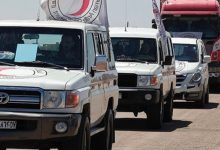 صورة دخول قافلة مساعدات إنسانية جديدة إلى السويداء
