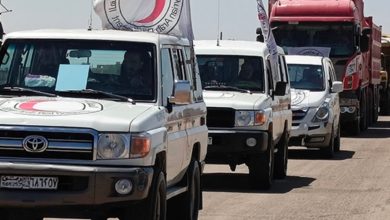 صورة دخول قافلة مساعدات إنسانية جديدة إلى السويداء