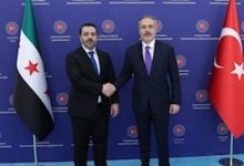 صورة فيدان والشيباني يشددان على التمسك بوحدة الأراضي السورية ورفض أي مخططات للتقسيم