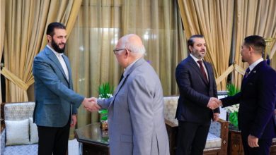 صورة الرئيس الشرع يستقبل وفداً من المجلس السوري الأمريكي